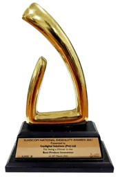 SLASSCOM National Ingenuity Awards 2021 trophy presented to Ceydigital Solutions for Best Product Innovation